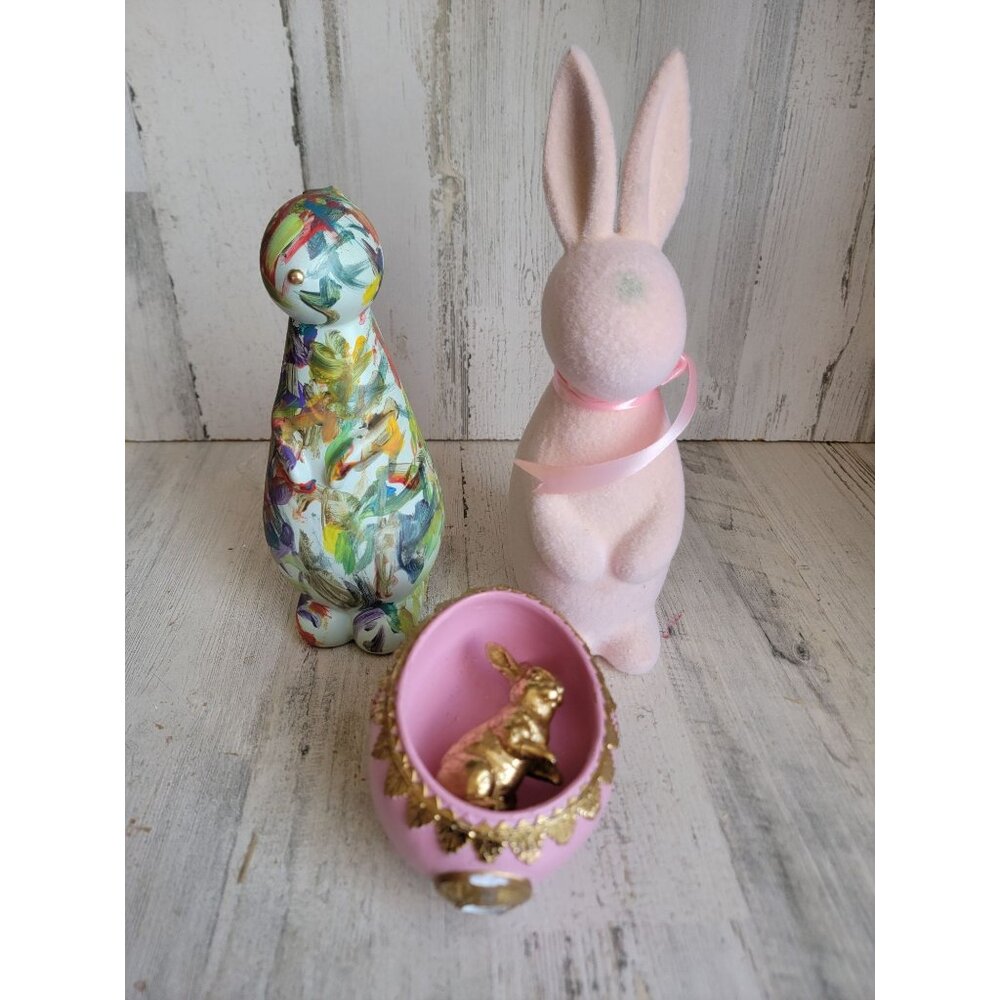 Unique AS IS bunny egg colorful‎ variety set figure decor